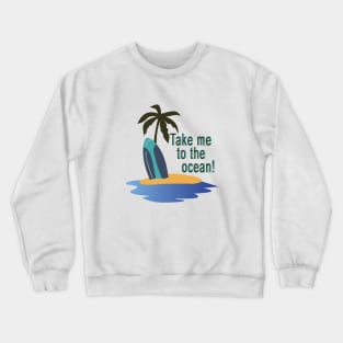 Ocean surf time urban vector style Crewneck Sweatshirt